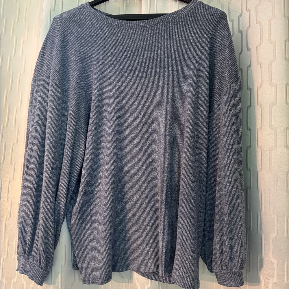 Daily Ritual Heather Blue Knit Top- Size L